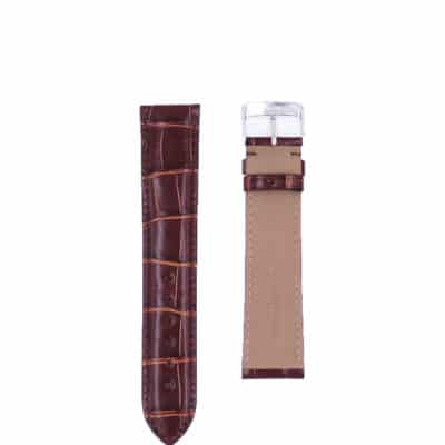 Watch strap leather alligator brown semi matte