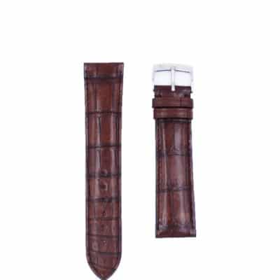 Watch strap leather alligator brown semi matte