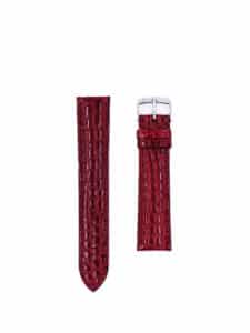 Watch strap Alligator round scales  3.5 Shiny burgundy