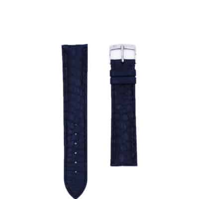 Watch strap alligator semi matte blue