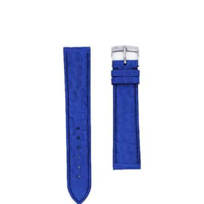 watch strap leather alligator semi matte blue