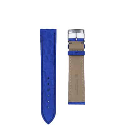 watch strap leather alligator semi matte blue