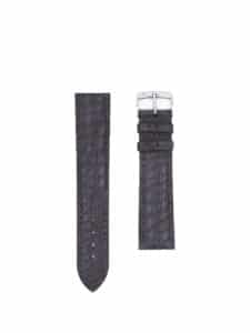 Classic 3.5 watch strap anthracite semi matte alligator - round scales