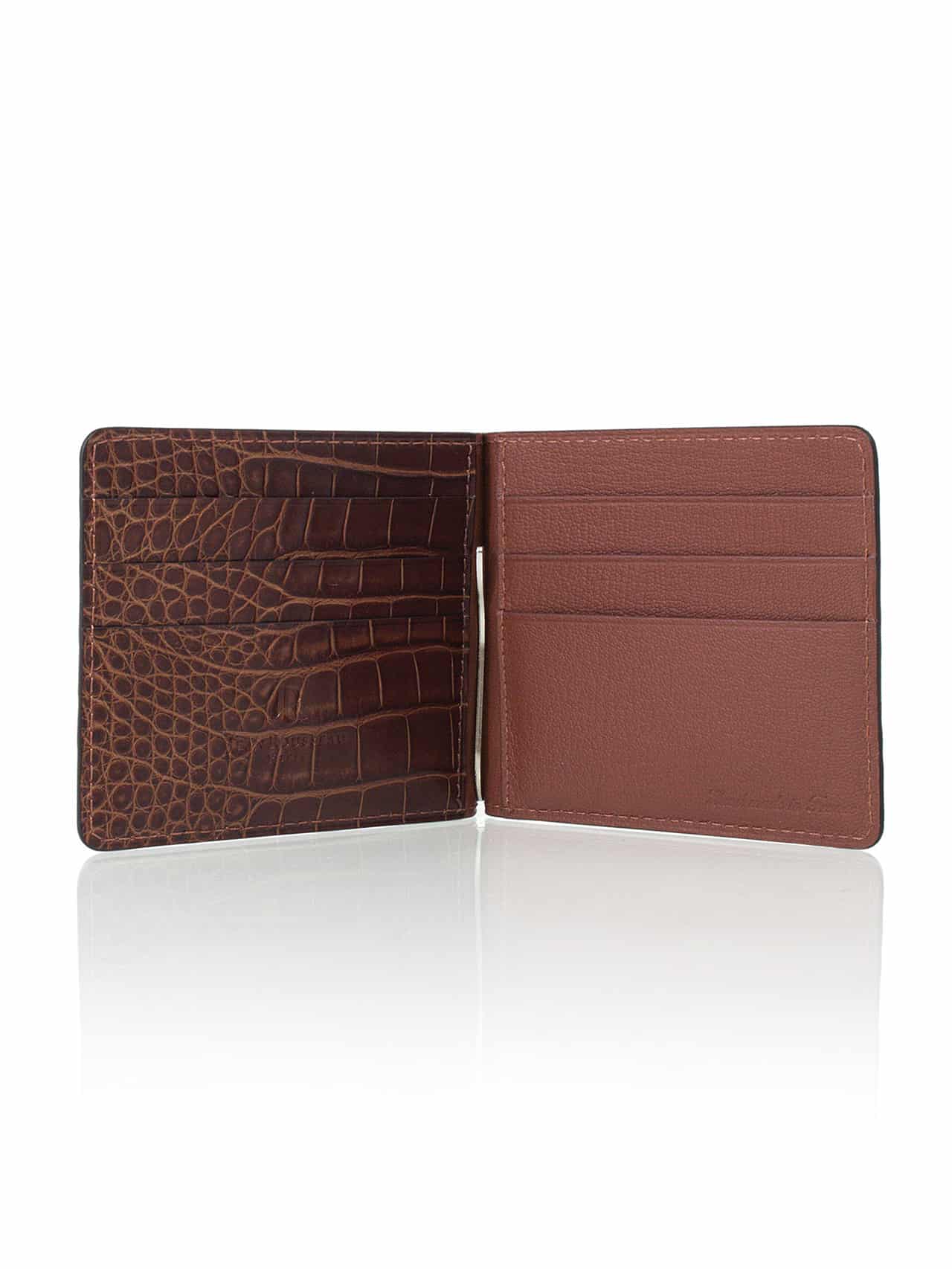 Money Clip Wallet clementine embossed calf - Maison Jean Rousseau