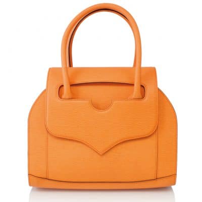 leather goods hand bag orange calf