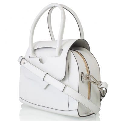 leather goods hand bag white calf