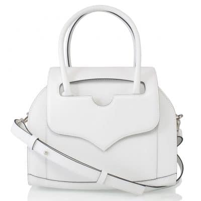 leather goods hand bag white calf