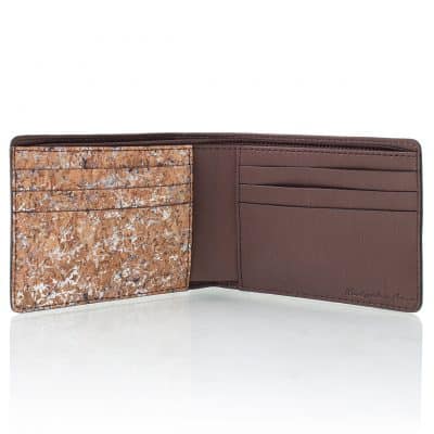 leather goods wallet cork brown vegan