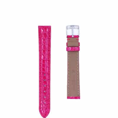 Watch strap leather alligator red pink