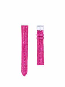 Classic 3.5 watch strap fuschia shiny alligator - round scales