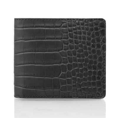 “Pocket” Wallet black semi matte alligator