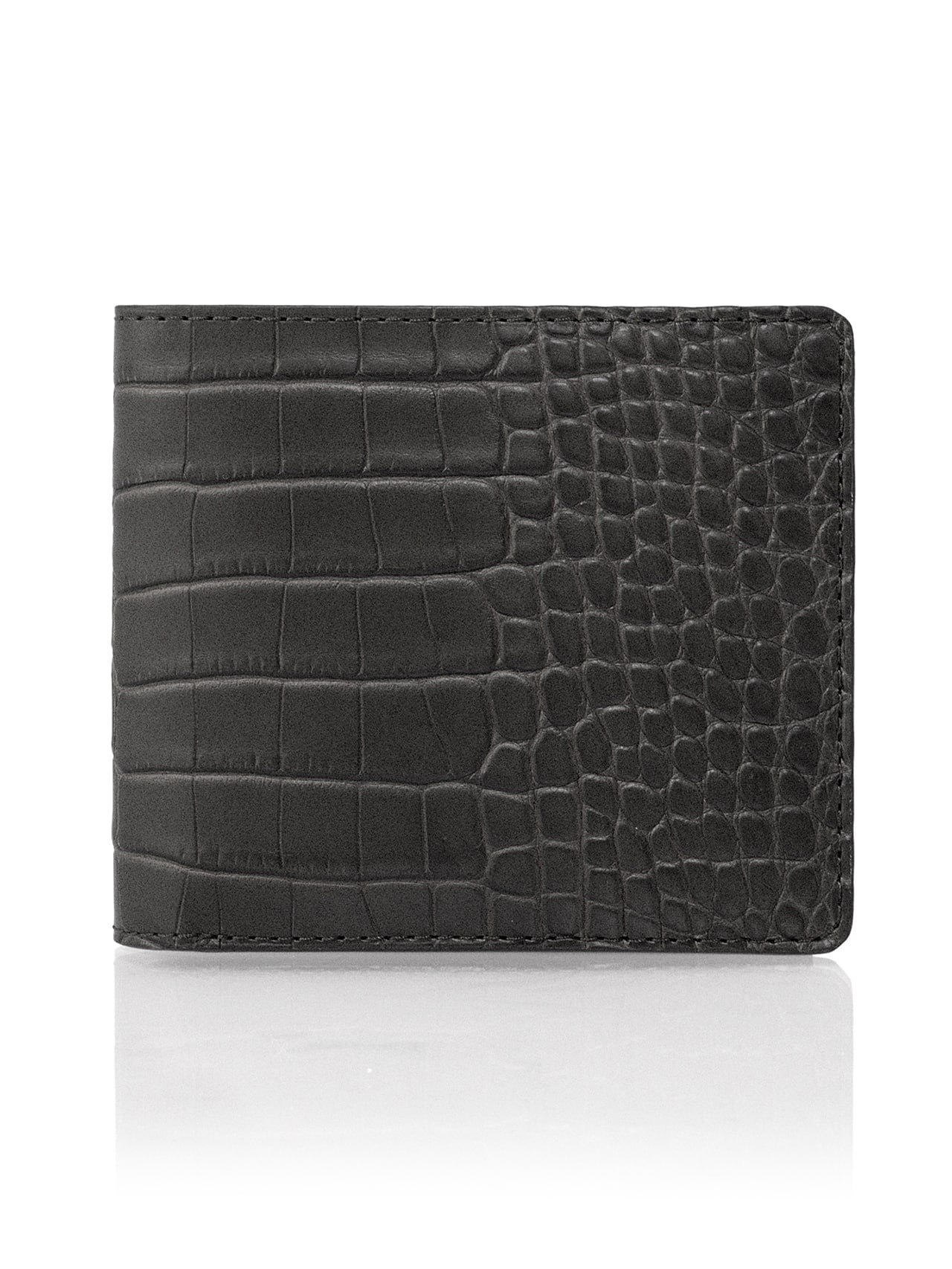 Pocket Wallet black semi matte alligator - Maison Jean Rousseau