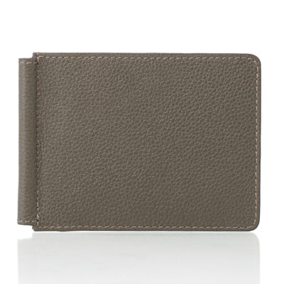 Money clip wallet khaki calf