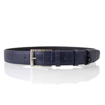 alligator belt leather goods semi matte blue