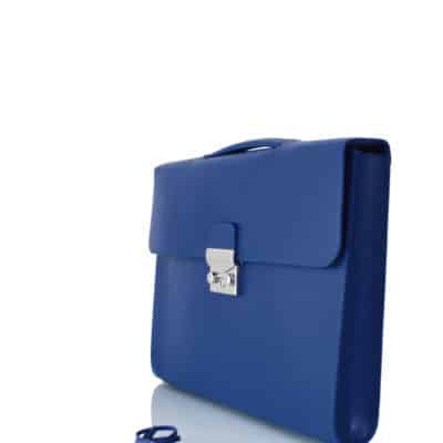 briefcase leather men leather goods blue business