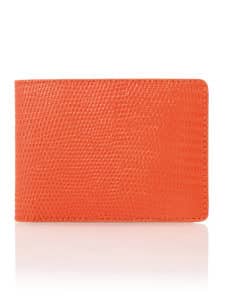 "Hipster" wallet orange lizard