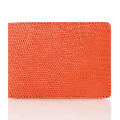 portefeuille femme léezard orange