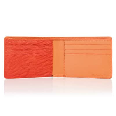 “Hipster” Wallet orange lizard
