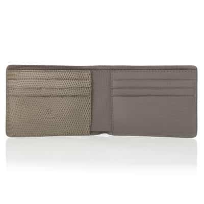 portefeuille homme lézard gris