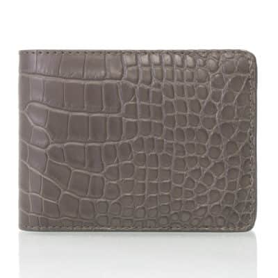 leather goods wallet alligator semi matte grey