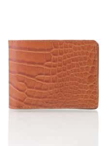 "Hipster" wallet fauve semi matte alligator