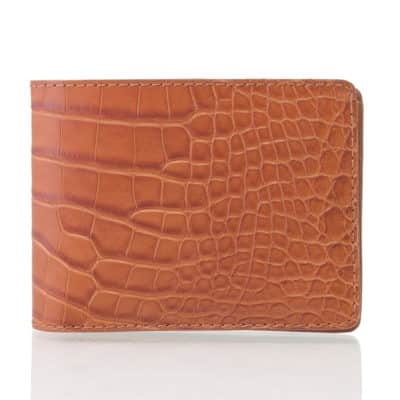 leather goods wallet alligator semi matte brown