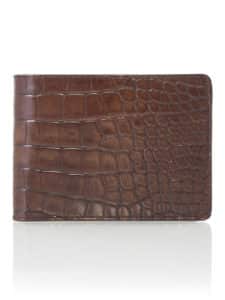 Portefeuille "Hipster" alligator vintage marron