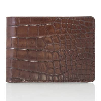 “Hipster” Wallet Vintage brown alligator