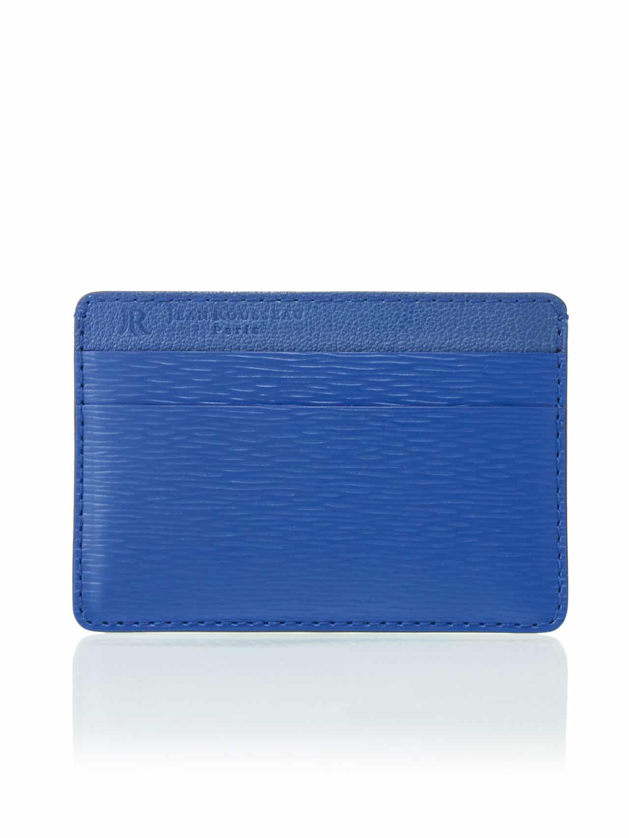 Essentiel Slim Cardholder embossed calf blue King - Maison Jean