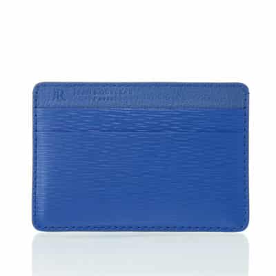 Porte cartes cuir homme bleu