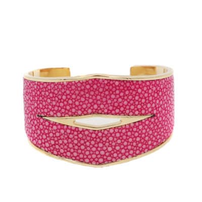 Bracelet Vénus galuchat rose