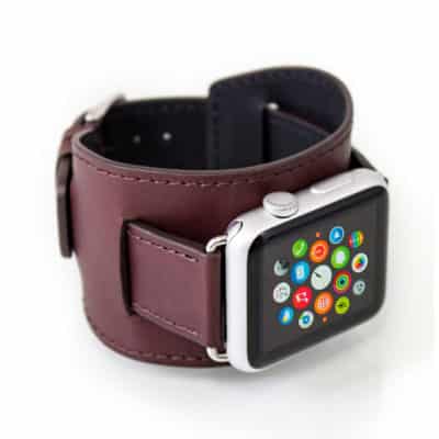 Bracelet apple watch cuir 42mm marron