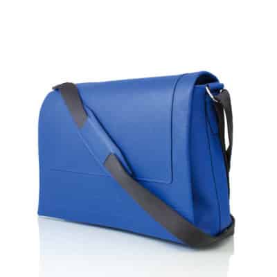 Sac bandoulière homme bleu cuir