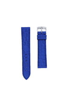 Bracelet de montre alligator écailles rondes, 3.5 bleu klein
