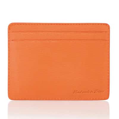 porte carte lézard homme orange