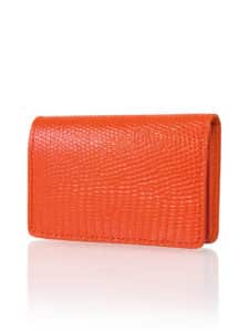 Business cardholder orange shiny lizard