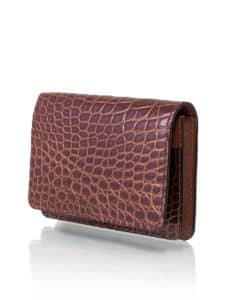 Business cardholder golden brown exception alligator