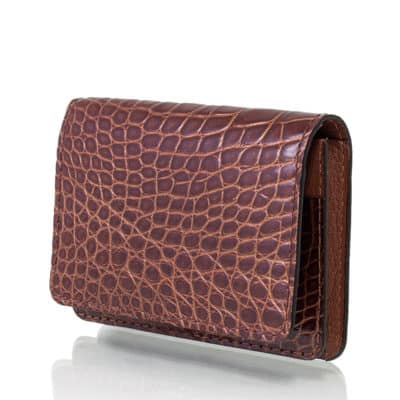 porte carte alligator homme marron