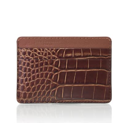 porte carte alligator homme marron