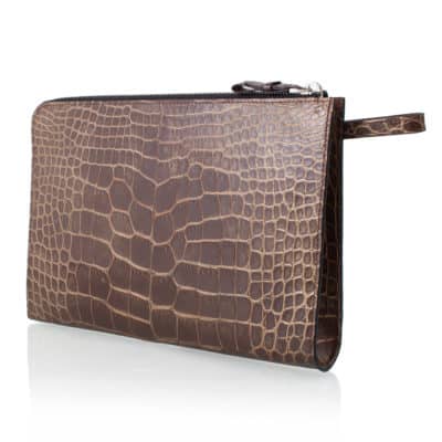 porte document alligator marron