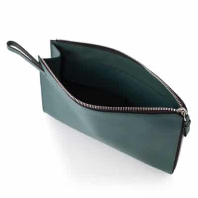 document holder men calf green leather goods