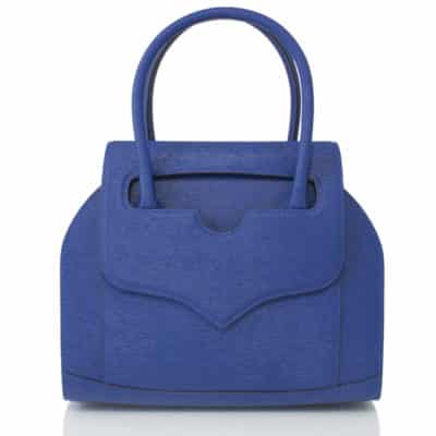 Leather goods handbag calf leather blue