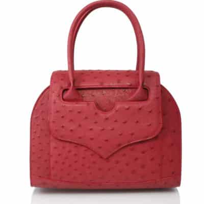 Handbag red ostrich leather goods woman