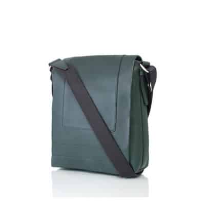 sac reporter homme cuir bleu vert