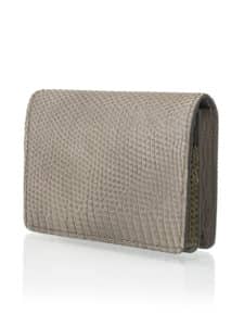 Business cardholder khaki shiny lizard