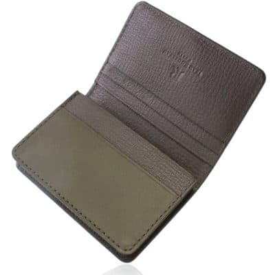 brown leather man business card holder