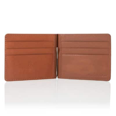 Money clip wallet veg tan calf