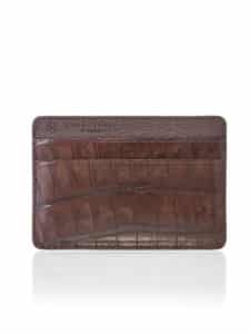 "Essentiel" slim cardholder brown vintage alligator