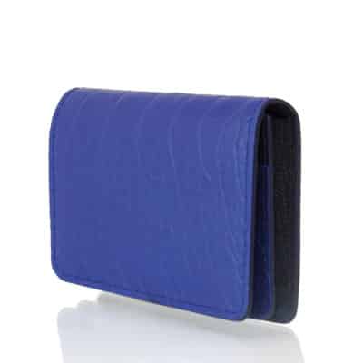 leather goods business card holder semi matte blue