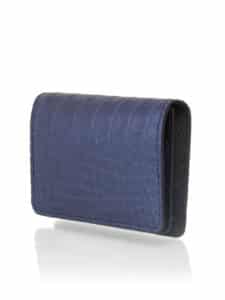 Business cardholder dark blue semi matte alligator